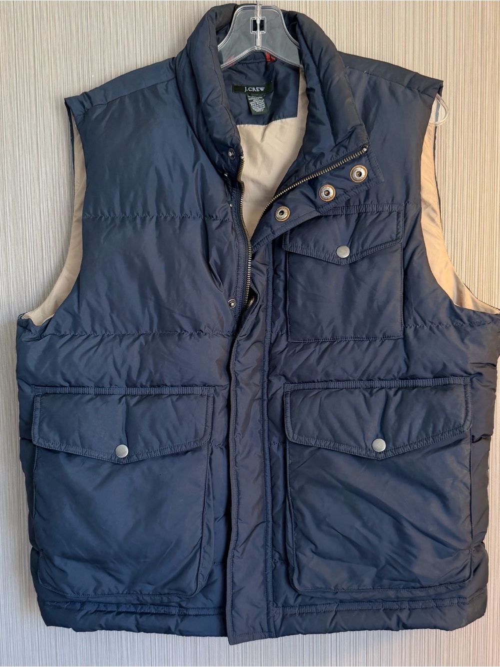 J. Crew Men's Navy Quilted Puffer Utility Vest size M